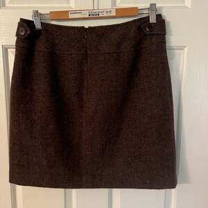 Garnet Hill 100% Wool Essential Brown Knit Column Skirt Size 8